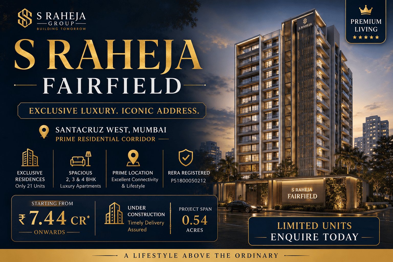 S Raheja Fairfield - Premium Flats in Santacruz West Mumbai