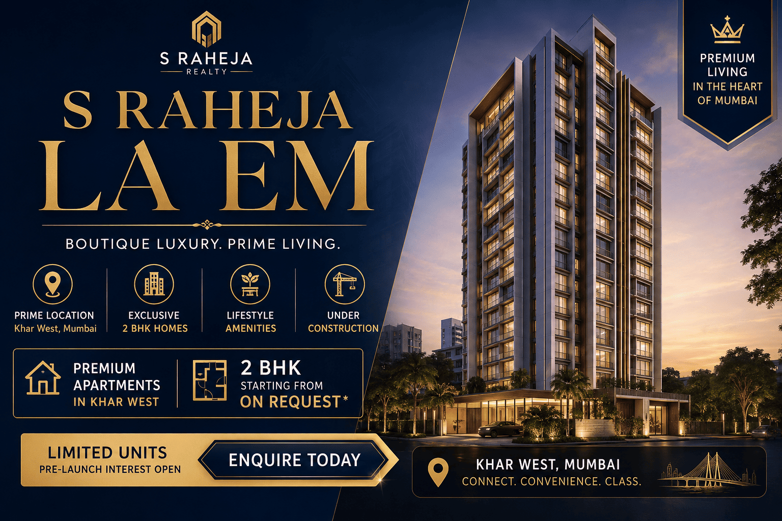 S Raheja Park Eleven - Premium 3 & 4 BHK Homes in Khar West