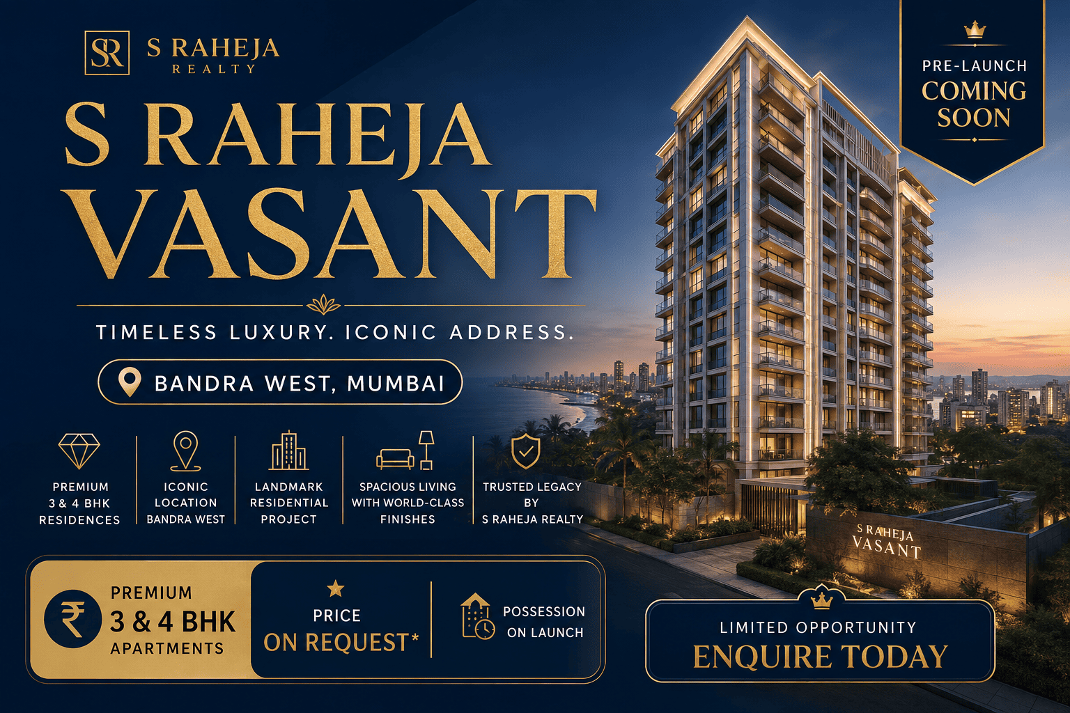 S Raheja Vasant - Premium Apartments in Bandra West Mumbai